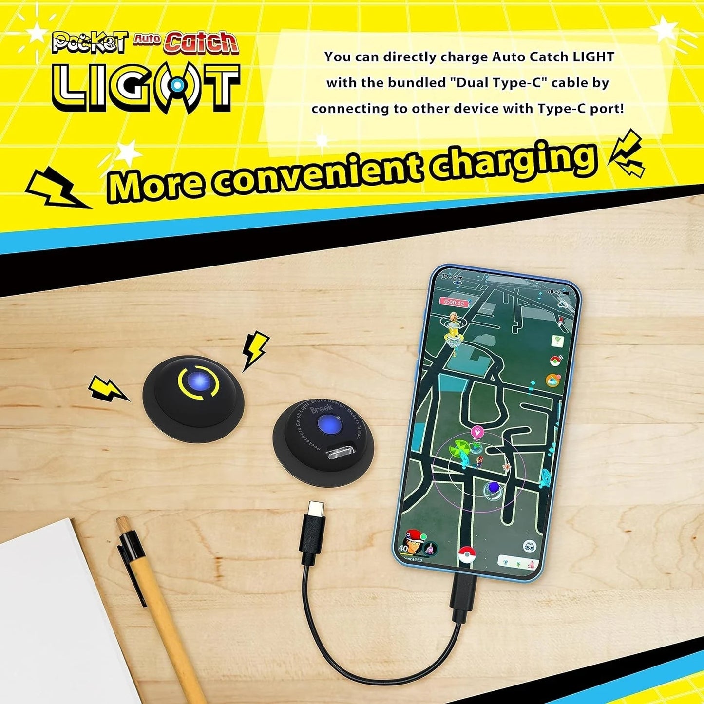 Brook Portable Auto Catch Light - Dual Accounts, Smallest Pocket Monster Pendant