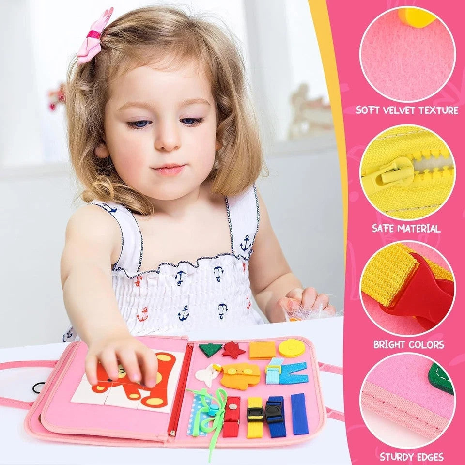 Montessori educational Skills Activity busy Board Learn to Dress for Toddlers