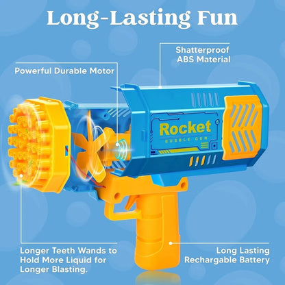 40 Hole Bazooka Bubble Gun Rocket Launcher Bubble Machine Kid Toys Outdoor Play
