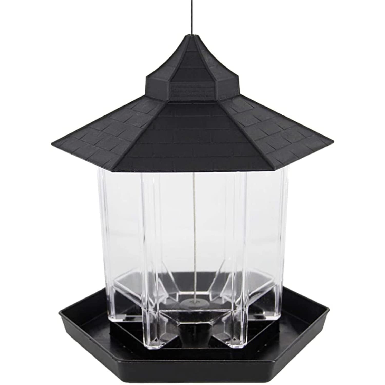 New Outdoor Yard Hanging Panorama Hexagon Shaped Squirrel Proof Wild Bird Feeder