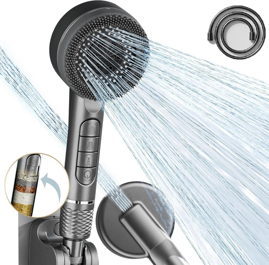 High Pressure Shower Head 4 Settings Handheld Shower Heads Spray With 5 FT Hose