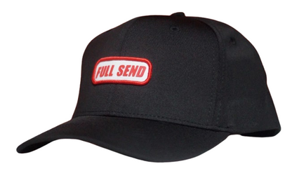 NWOT FULL SEND Curved Hat Black Patch ,Snapback. Baseball Cap, Hat