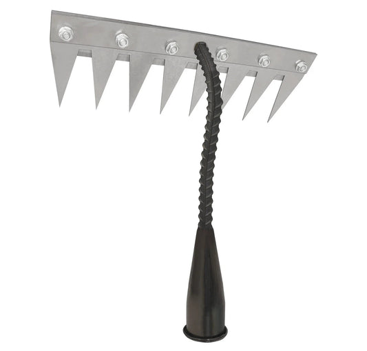 Iron Weeding Rake Heavy Duty 8 Teeth Hand Tool for Gardening Weeding