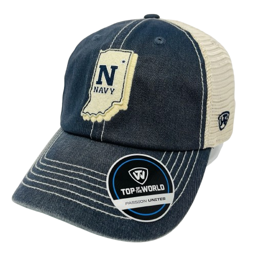 TOTW NCAA Navy Midshipmen Blue Beige  Trucker Hat Cap Mens Snapback Adjustable