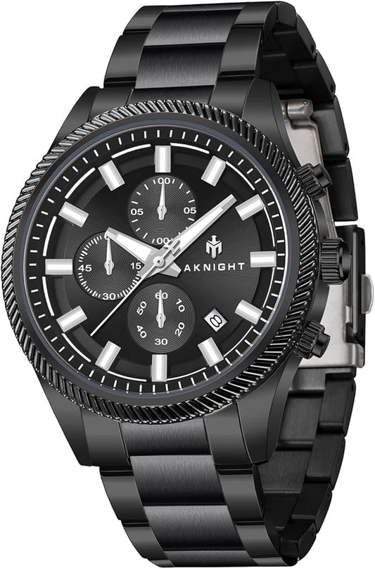 BENYAR AKNIGHT Men's Watches 45mm Big Face, Waterproof Chronograph Black