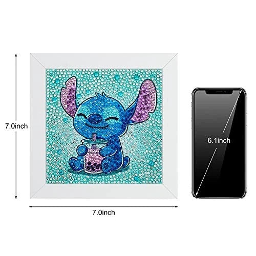  5D Diamond Painting Kit for Kids with Wooden Frame Easy Small Anime Diamond 
