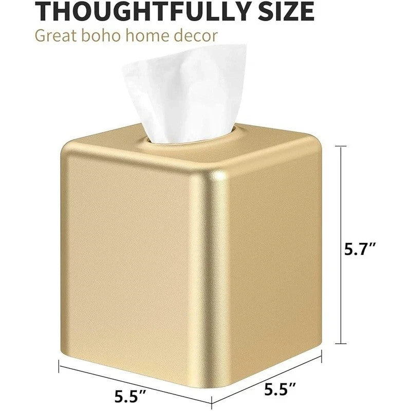 New Lightweight Aluminum Tissue Box Cover Elegant Home Decor Easy Refill Design