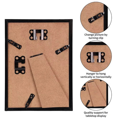 14 Pack Black Picture Frames with Mat for Various Sizes Photos