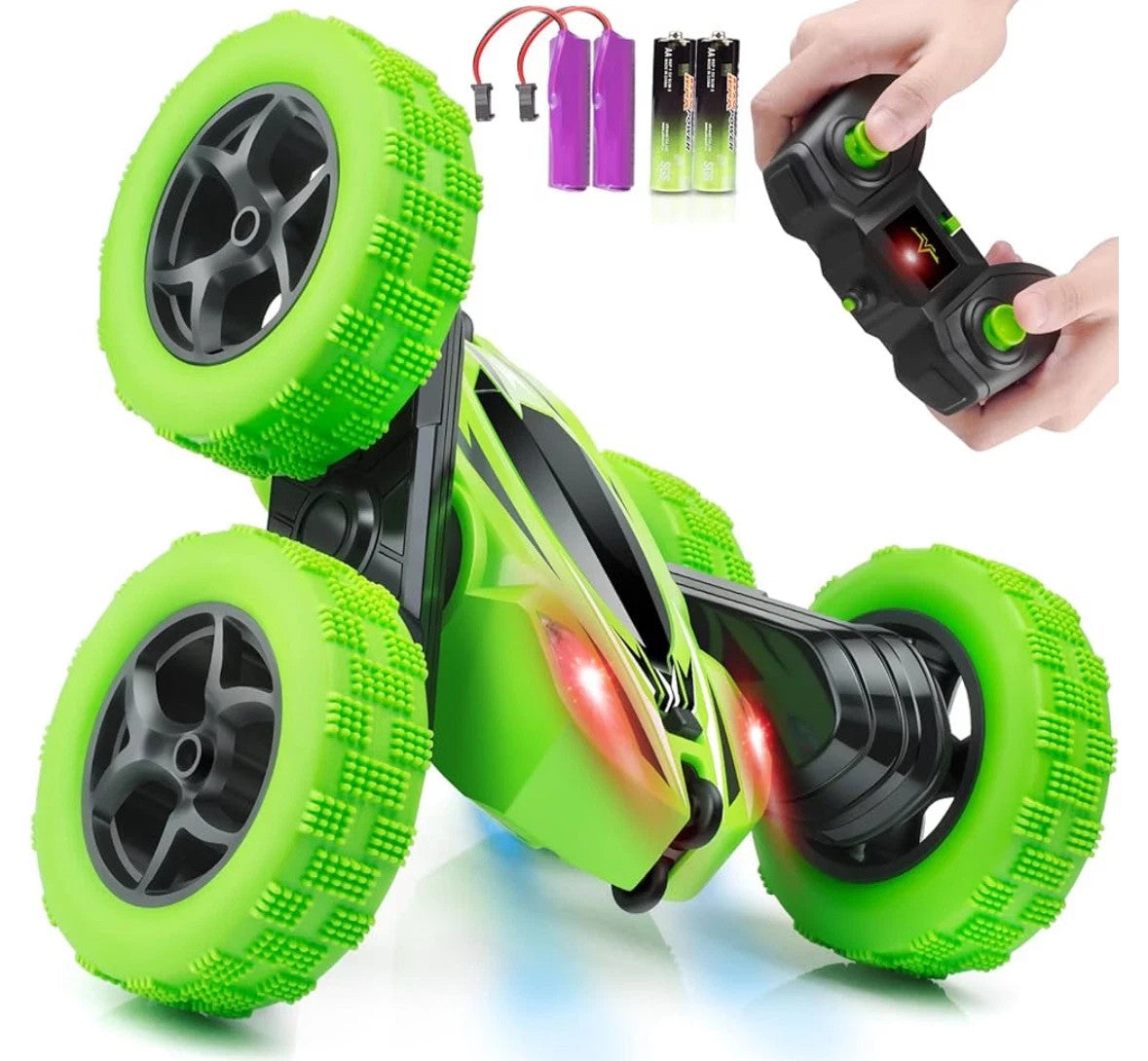 ORRENTE Remote Control Car, RC 2.4GHz Stunts, 4WD 360° Headlight, Rotating truck