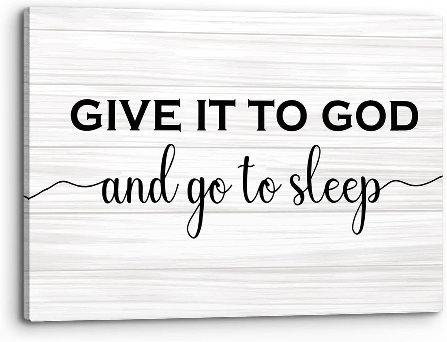 Give it to God and Go to Sleep – Christian Wall Art (14" x 11") by PHAMTE