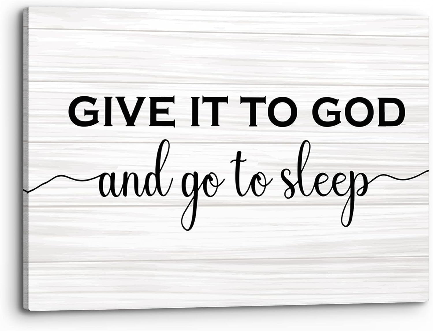 Give it to God and Go to Sleep – Christian Wall Art (14" x 11") by PHAMTE