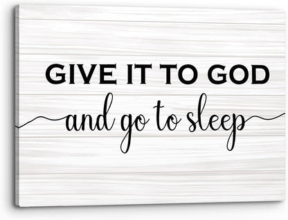 Give it to God and Go to Sleep – Christian Wall Art (14" x 11") by PHAMTE