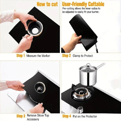 3pcs Reusable Non-Stick Stove Burner Covers for Gas Range - Heat Resistant & Was