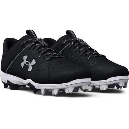 UA Men’s Leadoff Low Rubber Molded Baseball Cleats Black White Athletic Shoes 13