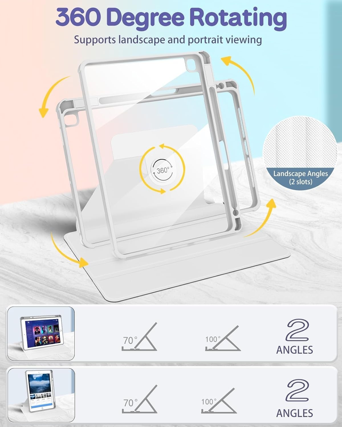 iPad 9th/8th/7th Generation Case 10.2 Inch Folio Cover with Pencil Holder