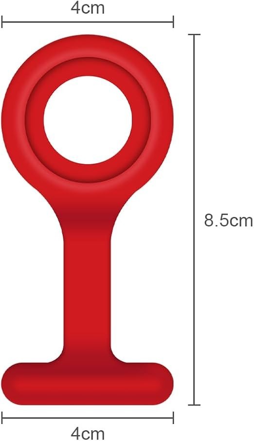 Nurses Watch Pin Round Red Dial Easy to Read in Red Silicone Case Brand New