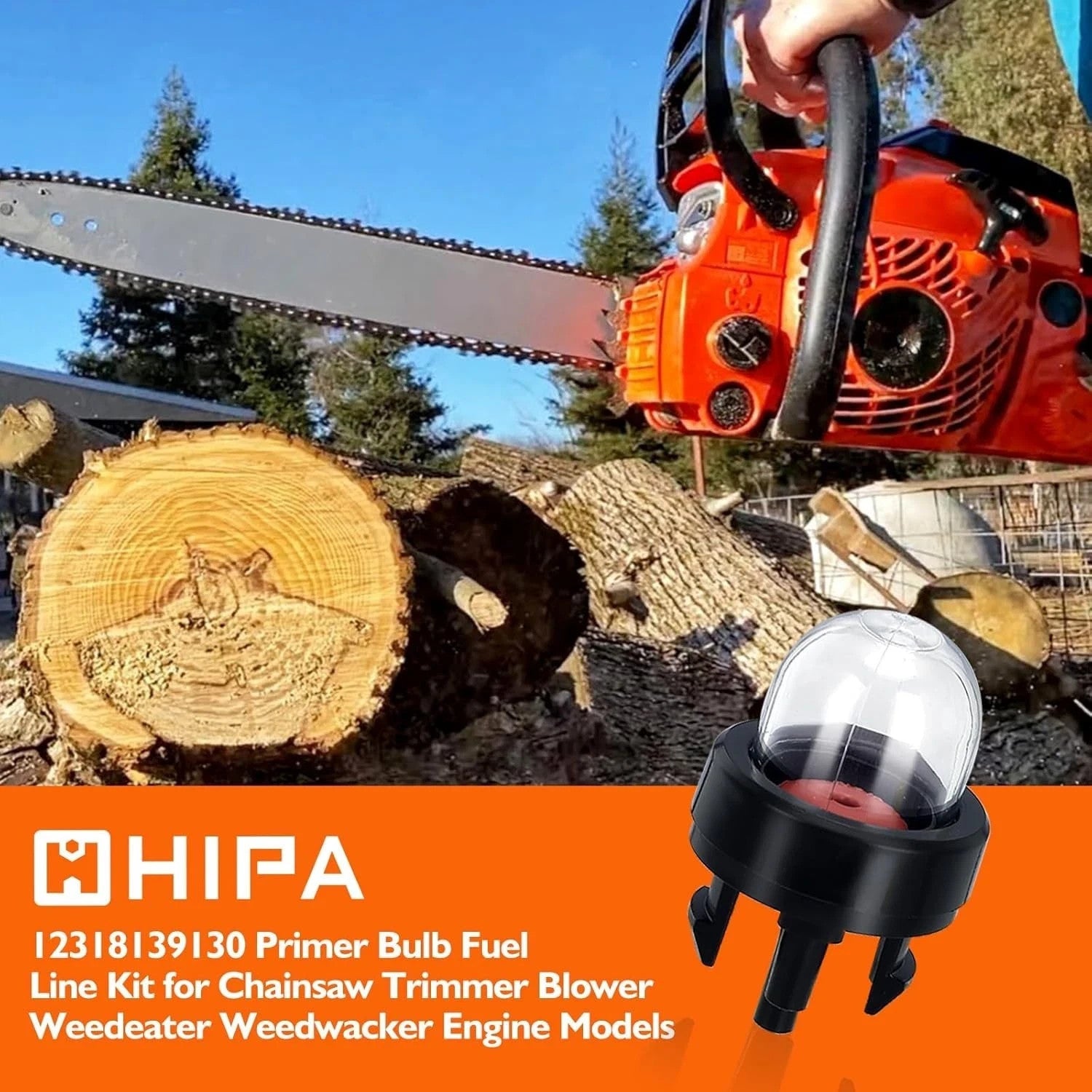 Hipa 4 Pack 12318139130 Primer Bulb Trimmer Blower with Fuel Line