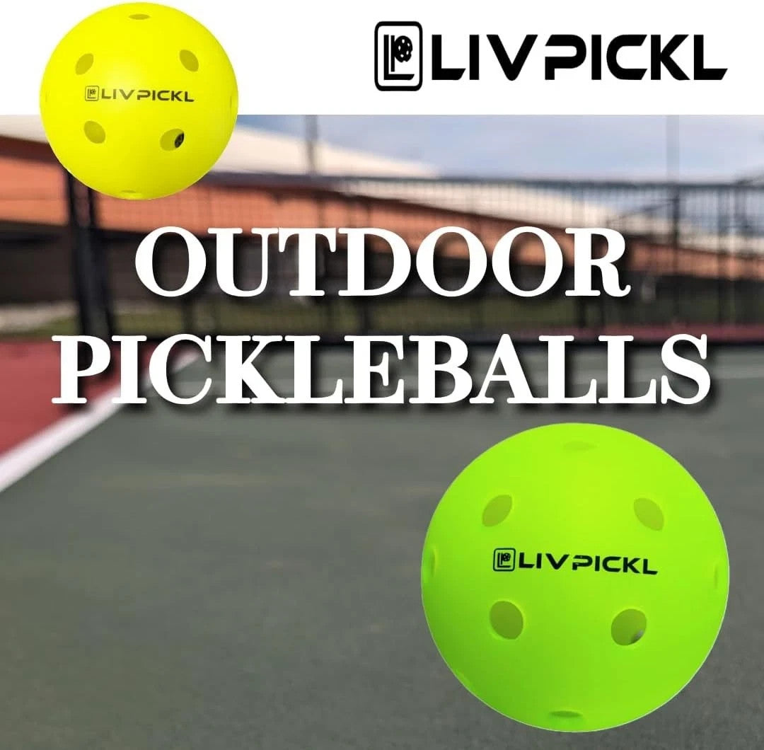 Pickleballs 40 Holes, Outdoor, Hard Court, High Visibility, 6 Pack Outdoor Balls