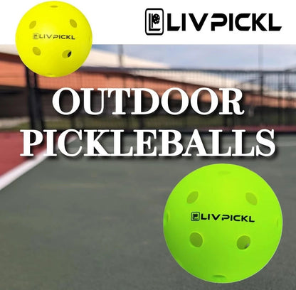 Pickleballs 40 Holes, Outdoor, Hard Court, High Visibility, 6 Pack Outdoor Balls