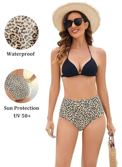 OVRUNS Period Swimwear Leakproof Bikini Brief Bottoms XS, Leopard