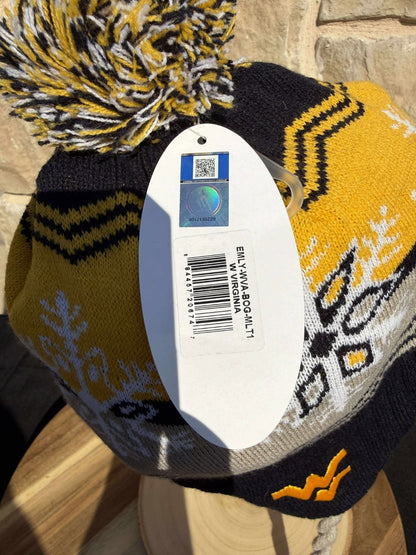 Captivating Headwear West Virginia Mountaineers Beanie Cap W/Ear Flaps NWT