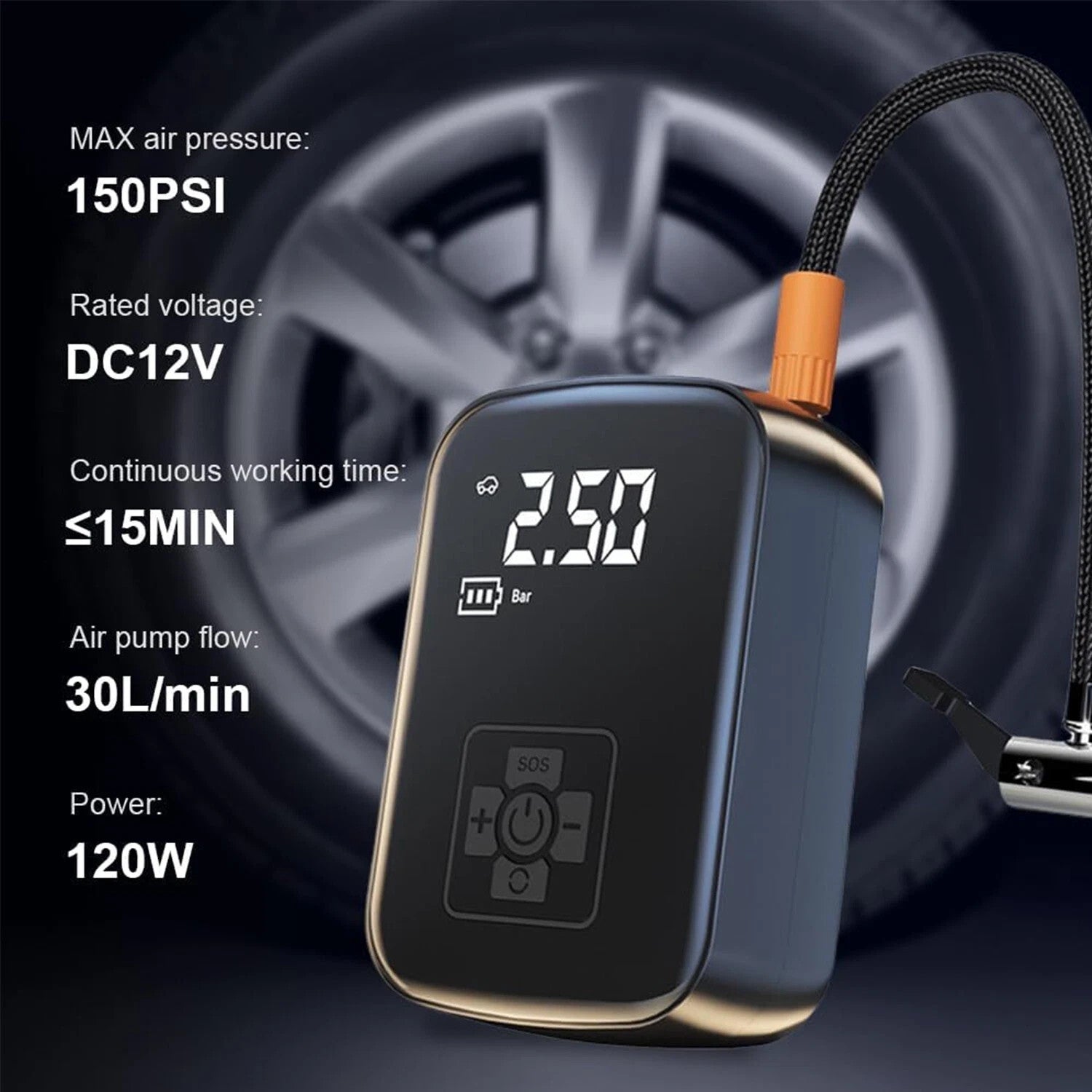 12V 150 PSI Digital Tire Inflator Car Air Pump Compressor Electric Portable Auto