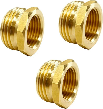 3/4” GHT Male x 1/2” NPT Female Connector, Brass Garden Hose Fitting, Adapter
