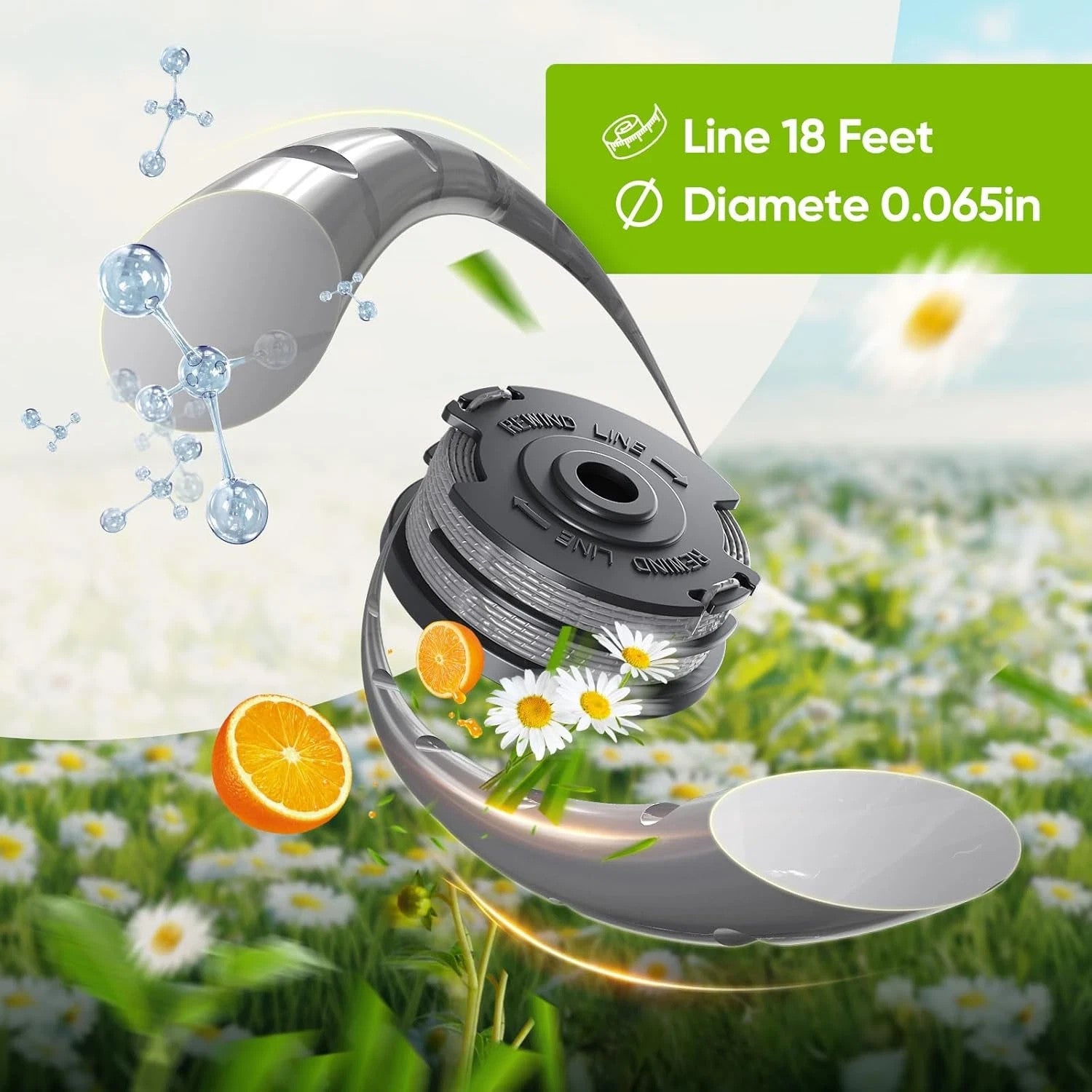 14 Pack Weed Wacker String for Greenworks Weed Eater, 0.065" 18Ft Dual String