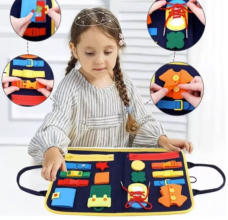 Montessori educational Skills Activity busy Board Learn to Dress for Toddlers