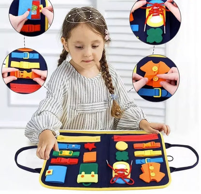 Montessori educational Skills Activity busy Board Learn to Dress for Toddlers