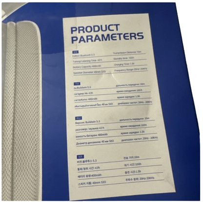 ZTOZ P9 Wireless Bluetooth Headset, 42h usage time, 90 deg rotate- NEW OPEN BOX