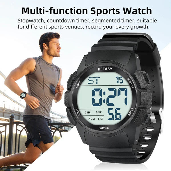 Beeasy AW03 Men's Waterproof Sports Digital Watch with Stopwatch Countdown