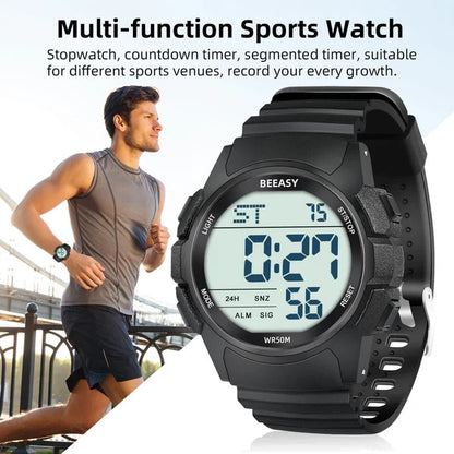 Beeasy AW03 Men's Waterproof Sports Digital Watch with Stopwatch Countdown