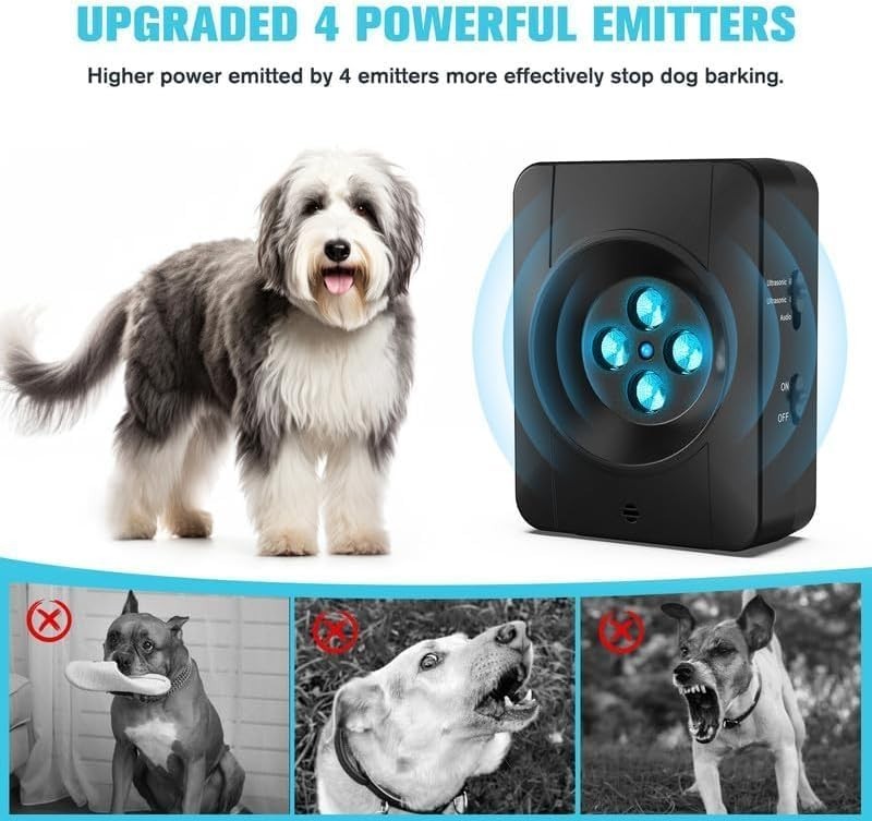 ANTI BARKING DEVICE Deter Nuisance Barking 4 Ultrasonic Transmitters ENHANCE