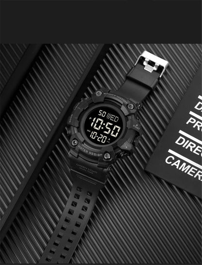 SKMEI Sport Watches Men Fashion Outdoor Military Wristwatch LED Digital Black
