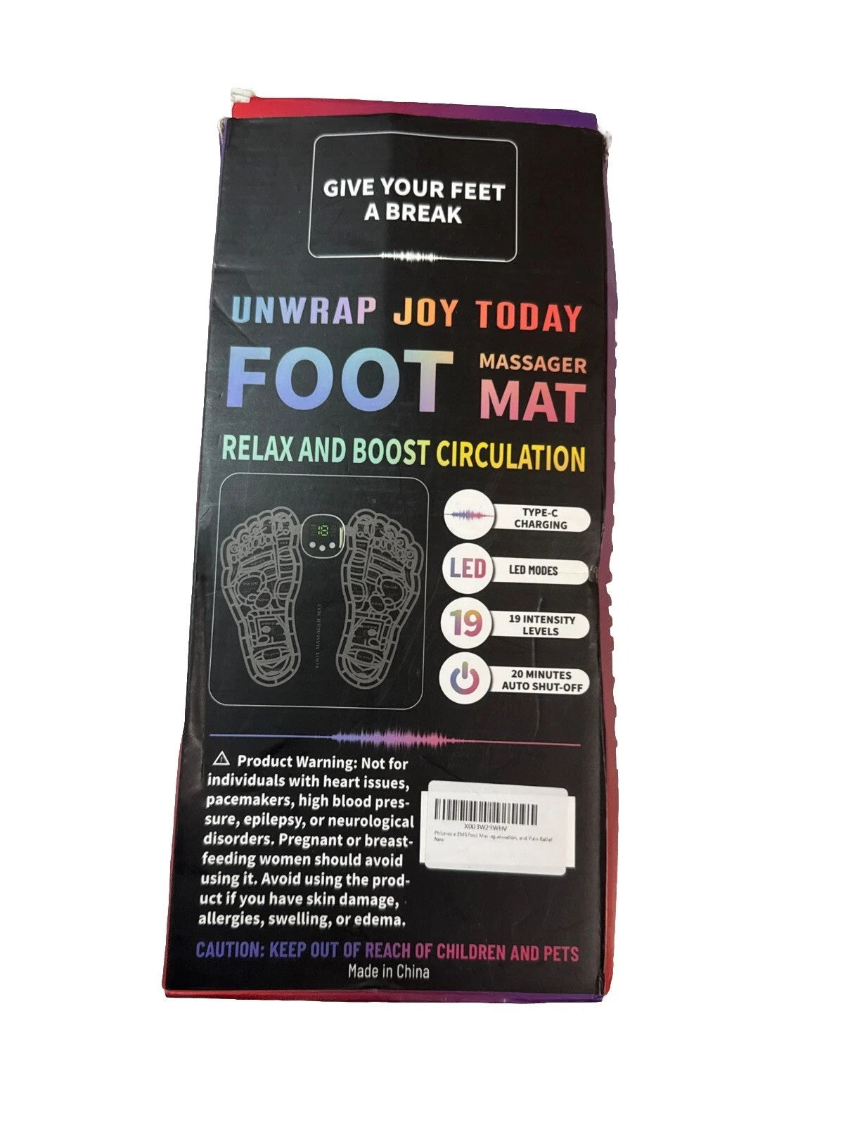 NewFoot Massager Mat Relax Boost Circulation 19 Levels Electric Stimulation