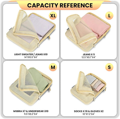 4 Pack Ultralight Compression Packing Cubes Travel for Suitcases