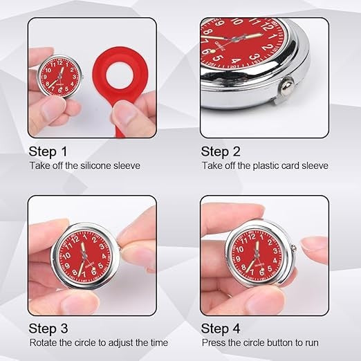 Nurses Watch Pin Round Red Dial Easy to Read in Red Silicone Case Brand New