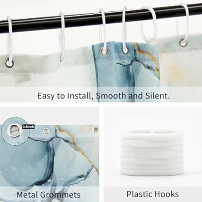 Abstract Blue Marble Shower Curtain, 72x72 with hooks