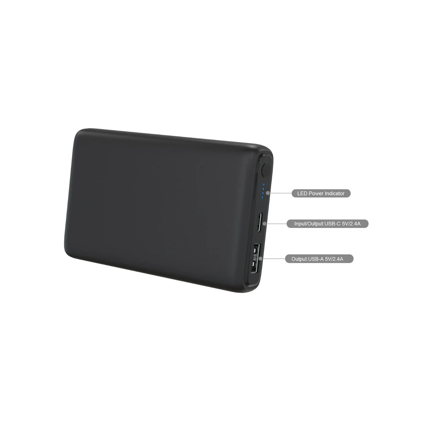 Juice Onn 8,000mAh Portable Battery Charger USB-A & USB-C Black