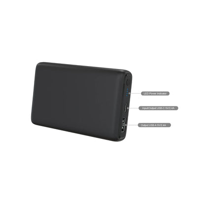 Juice Onn 8,000mAh Portable Battery Charger USB-A & USB-C Black