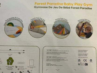 BRAND NEW Baby Play Gym Mat & Overhead Toys Forest Paradise Theme