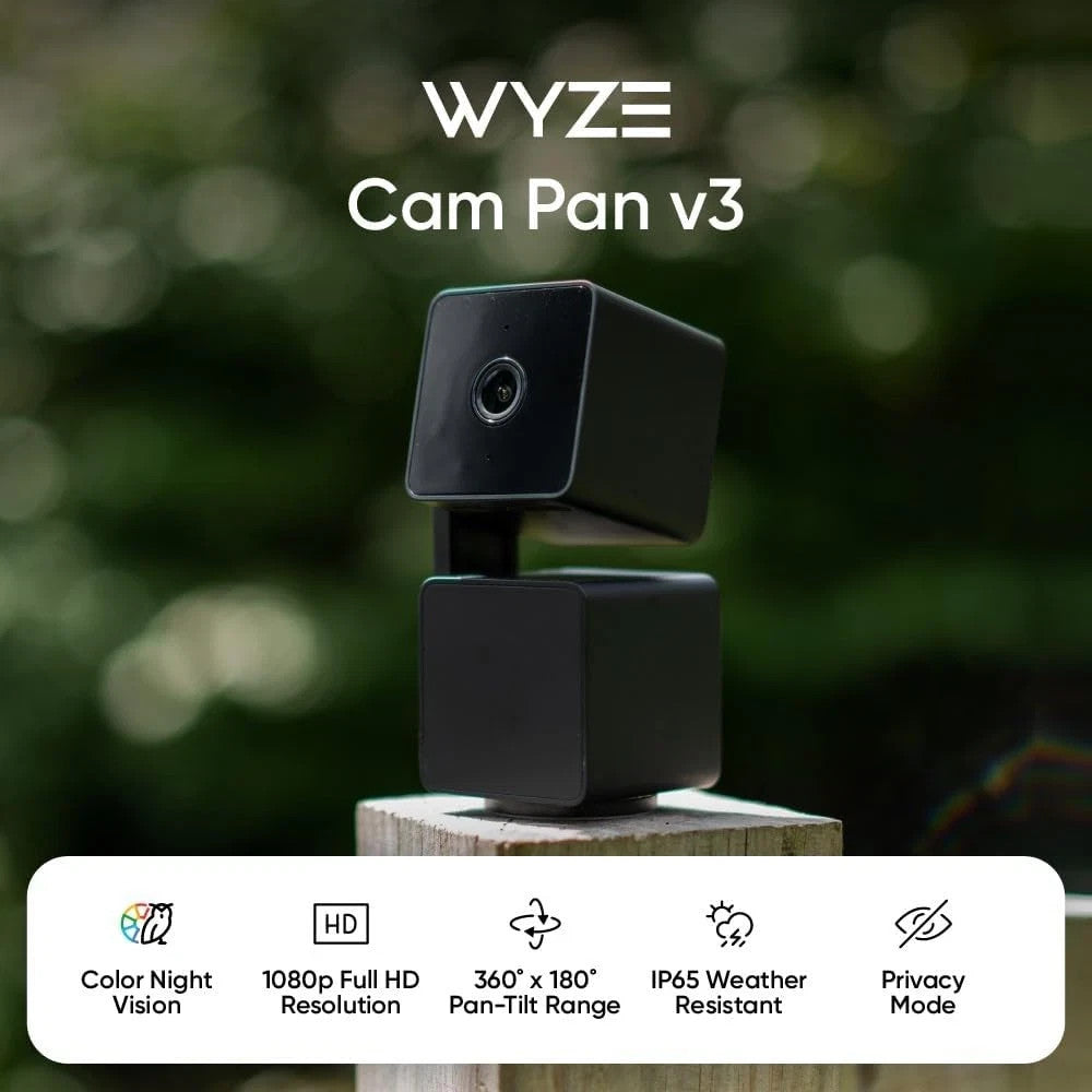 (2) Wyze Cam Pan V3 Indoor/Outdoor 1080P 360 Pan/Tilt/Zoom Wi-Fi - White