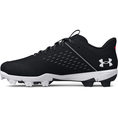 UA Men’s Leadoff Low Rubber Molded Baseball Cleats Black White Athletic Shoes 13