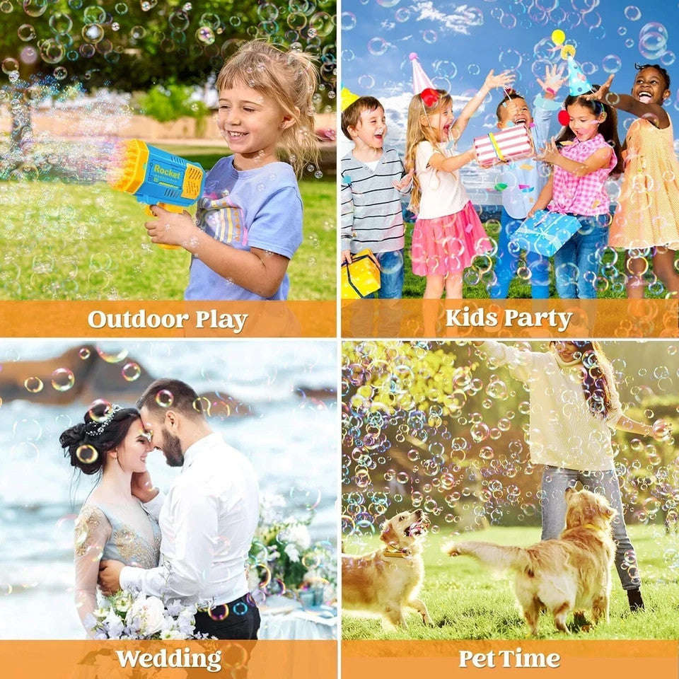 40 Hole Bazooka Bubble Gun Rocket Launcher Bubble Machine Kid Toys Outdoor Play