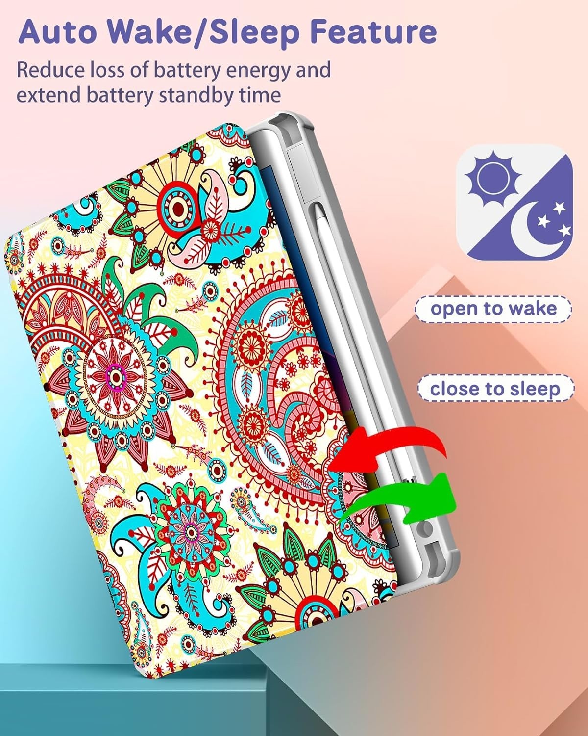 iPad 9th/8th/7th Generation Case 10.2 Inch Folio Cover with Pencil Holder