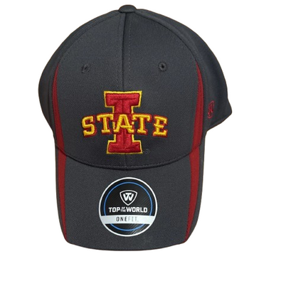 Top of the World Iowa State Cyclones Stretch Flex Hat Cap One Fit Gray NCAA