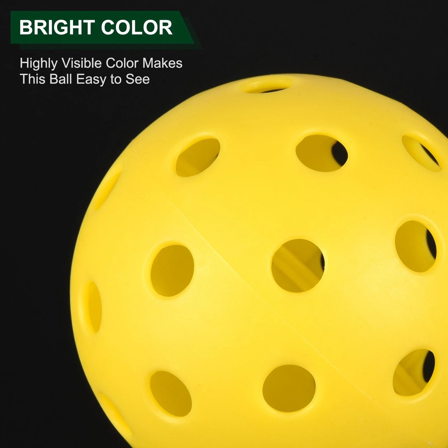 Pickleballs 40 Holes, Outdoor, Hard Court, High Visibility, 6 Pack Outdoor Balls