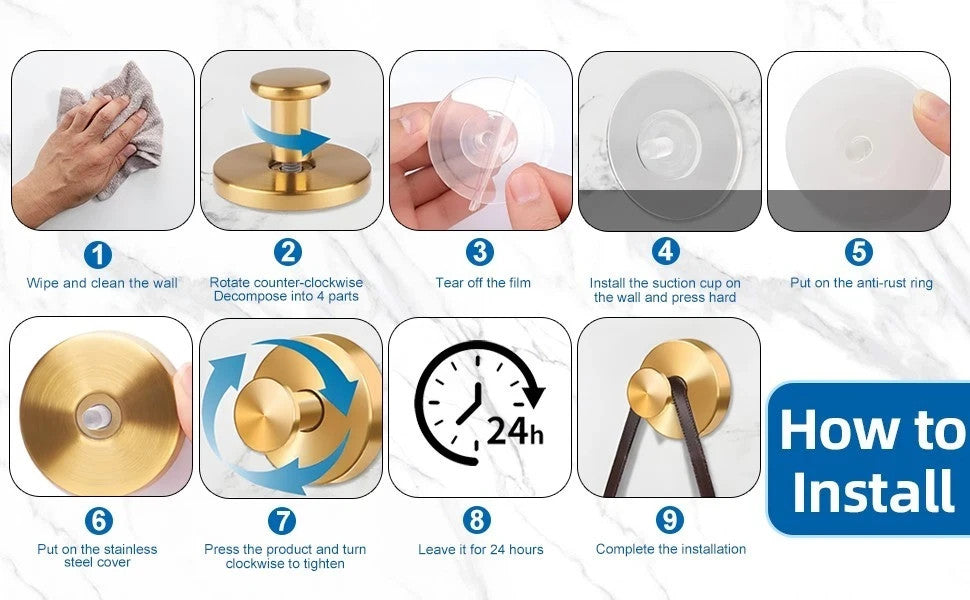 2PC Universal Suction Cup Hooks for hanging items