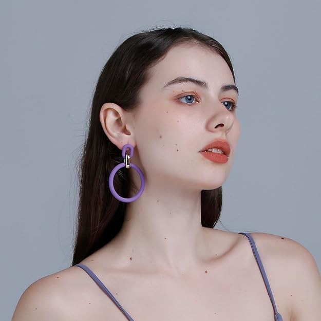 RUOFFETA Acrylic Rectangle Earrings, Fashion Acrylic